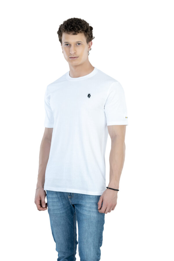 DF Basics Men's 100% Cotton Round Neck T-Shirt for Casual Comfort - White - Image 6