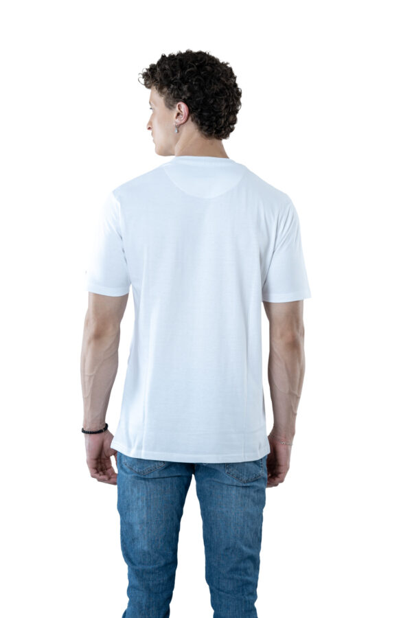 DF Basics Men's 100% Cotton Round Neck T-Shirt for Casual Comfort - White - Image 3