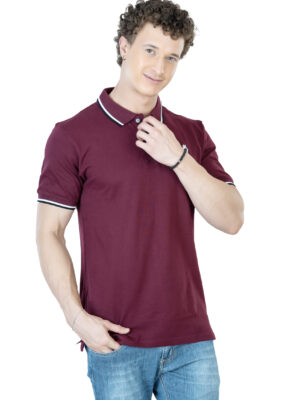 DF Classic Comfort Men's 100% Cotton Polo - Burgundy