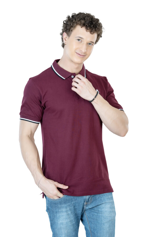 DF Classic Comfort Men's 100% Cotton Polo - Burgundy