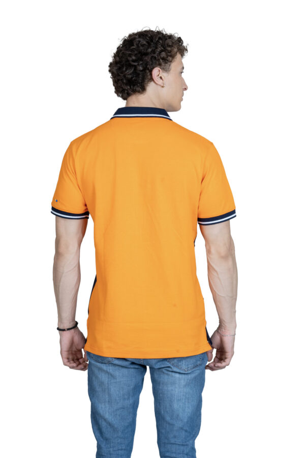 DF Classic Comfort Men's 100% Cotton Polo - Orange white blue - Image 5