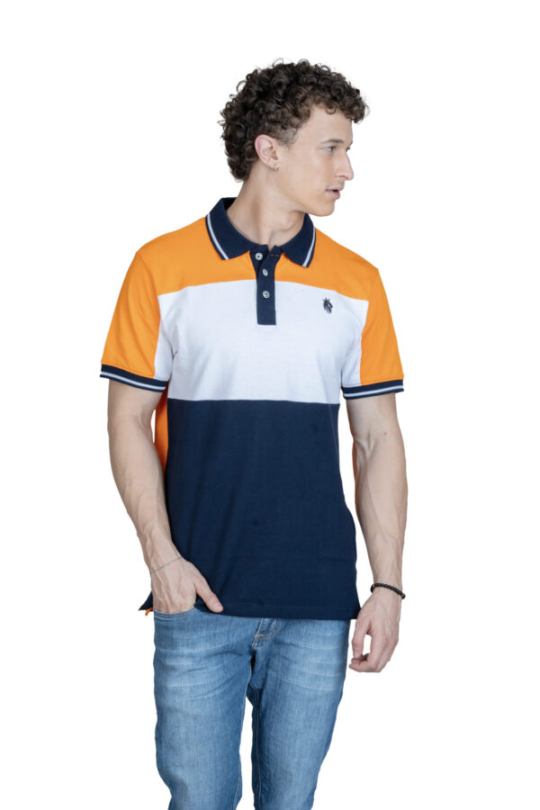 DF Classic Comfort Men's 100% Cotton Polo - Orange white blue - Image 2