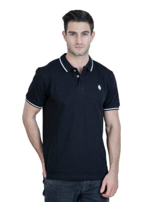 DF Classic Comfort: Men's 100% Cotton Polo Shirt - Black