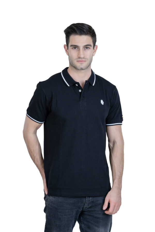 DF Classic Comfort: Men's 100% Cotton Polo Shirt - Black