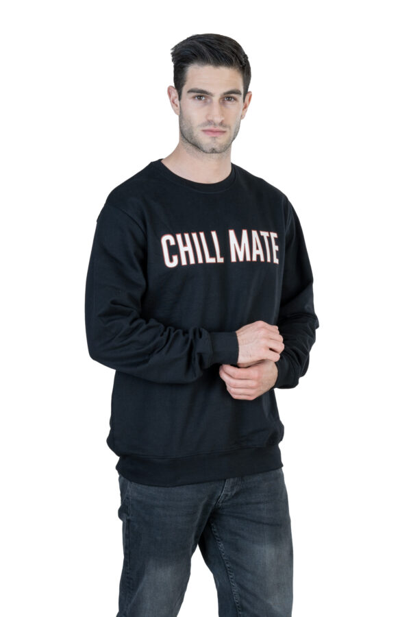 DF Cozy Comfort, Unisex Style 100% Cotton Sweatshirt for All-Day Relaxation - Black - Image 6