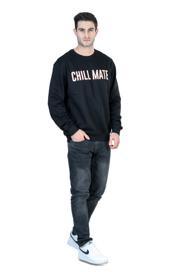 DF Cozy Comfort, Unisex Style 100% Cotton Sweatshirt for All-Day Relaxation - Black - Image 2