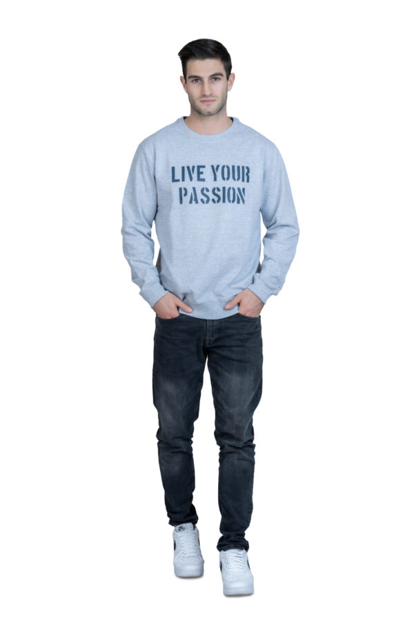 DF Cozy Comfort, Unisex Style 100% Cotton Sweatshirt for All-Day Relaxation - Lite Gray - Image 4