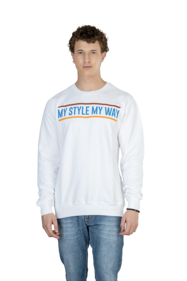 DF Cozy Comfort, Unisex Style 100% Cotton Sweatshirt for All-Day Relaxation - white