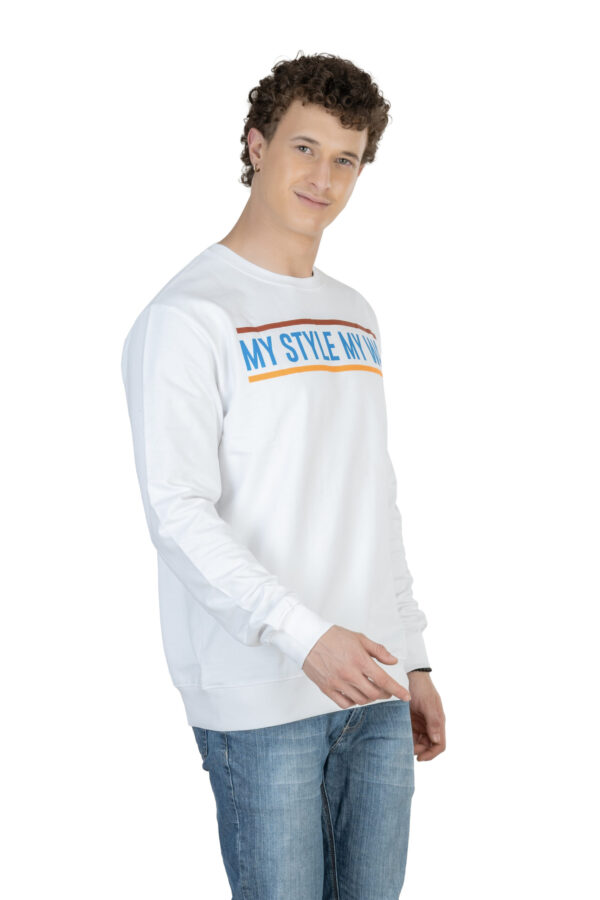 DF Cozy Comfort, Unisex Style 100% Cotton Sweatshirt for All-Day Relaxation - white - Image 3