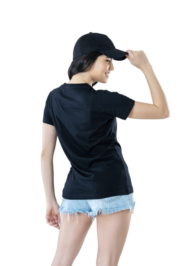 Effortless Elegance Women's 100% Cotton Round Neck T-Shirt for Casual Chic - Black - Image 6