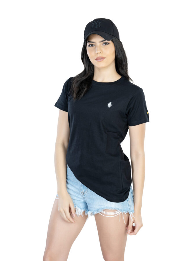 Effortless Elegance Women's 100% Cotton Round Neck T-Shirt for Casual Chic - Black - Image 3