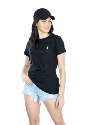 Effortless Elegance Women's 100% Cotton Round Neck T-Shirt for Casual Chic - Black