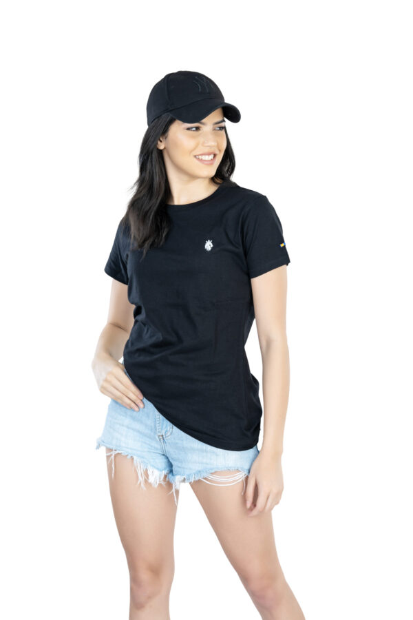 Effortless Elegance Women's 100% Cotton Round Neck T-Shirt for Casual Chic - Black