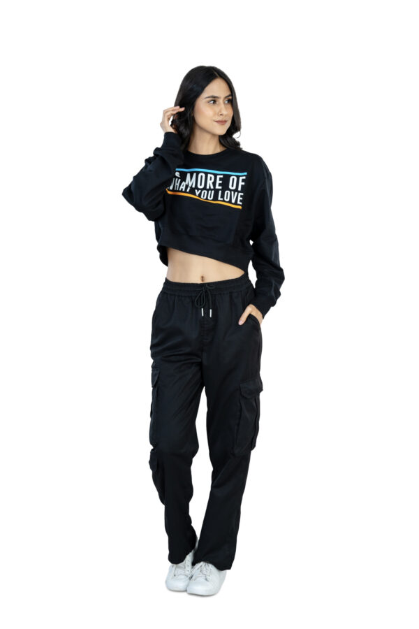 Seasonal Bliss Versatile Women's Crop Top – Cotton Comfort for Summer and Winter Chic - Black - Image 6