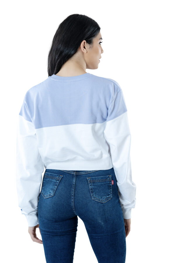 Seasonal Bliss Versatile Women's Crop Top – Cotton Comfort for Summer and Winter Chic - White & Lite Blue - Image 5