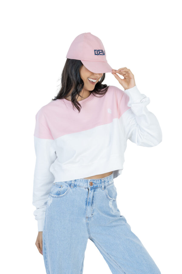 Seasonal Bliss Versatile Women's Crop Top – Cotton Comfort for Summer and Winter Chic - White & Lite pink - Image 5