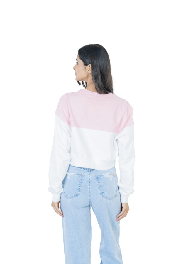 Seasonal Bliss Versatile Women's Crop Top – Cotton Comfort for Summer and Winter Chic - White & Lite pink - Image 6