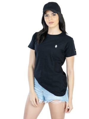 Effortless Elegance Women's 100% Cotton Round Neck T-Shirt for Casual Chic - Black (4)