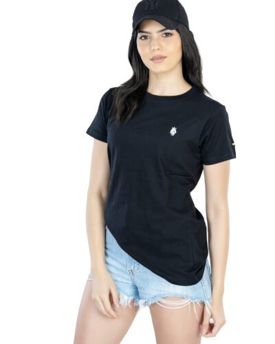 Effortless Elegance Women's 100% Cotton Round Neck T-Shirt for Casual Chic - Black (4)