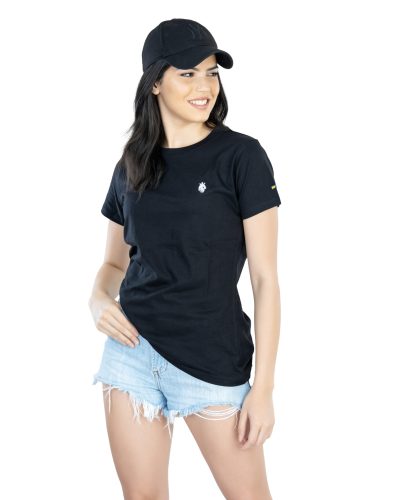 Effortless Elegance Women's 100% Cotton Round Neck T-Shirt for Casual Chic - Black (5)