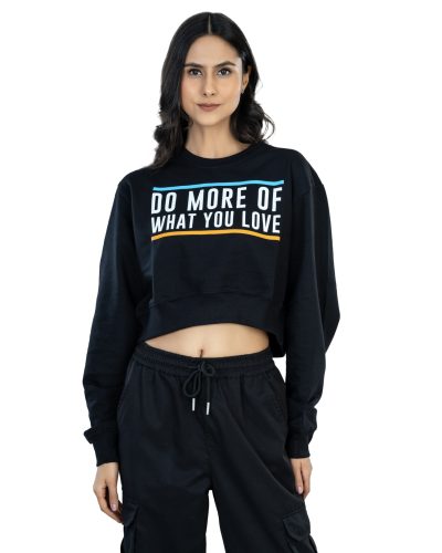 Seasonal Bliss Versatile Women's Crop Top – Cotton Comfort for Summer and Winter Chic - Black (3)