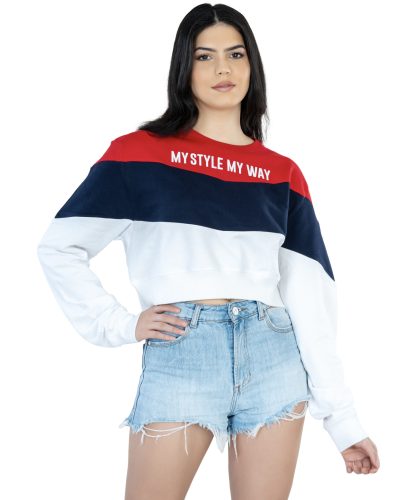 Seasonal Bliss Versatile Women's Crop Top – Cotton Comfort for Summer and Winter Chic - Red Blue white (3)