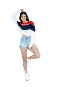 Seasonal Bliss Versatile Women's Crop Top – Cotton Comfort for Summer and Winter Chic - Red Blue white (5)